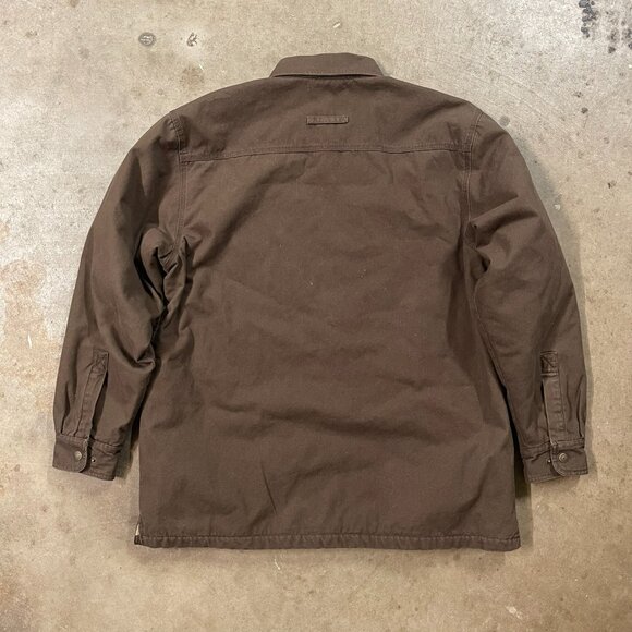 Wolverine Sherpa Lined Cotton Canvas Work Jacket Brown Button Up Size L - Picture 9 of 9